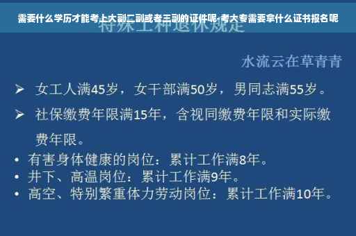 需要什么学历才能考上大副二副或者三副的证件呢-考大专需要拿什么证书报名呢