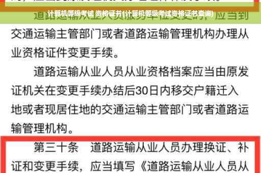 计算机等级考试 资格证书(计算机等级考试资格证书查询)