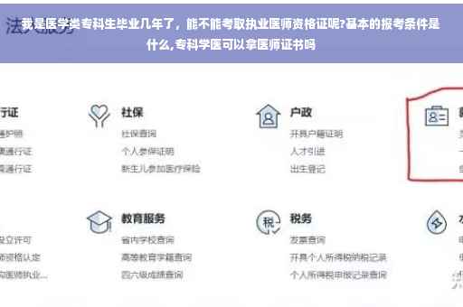 我是医学类专科生毕业几年了，能不能考取执业医师资格证呢?基本的报考条件是什么,专科学医可以拿医师证书吗