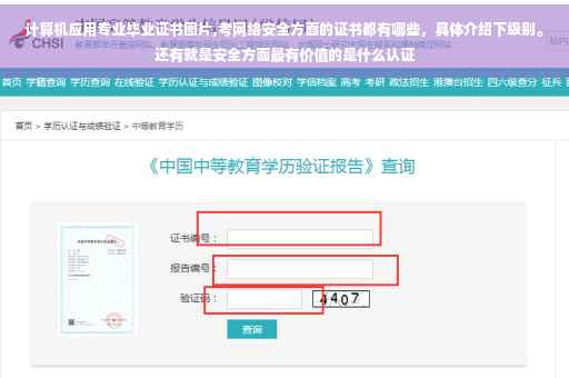 计算机应用专业毕业证书图片,考网络安全方面的证书都有哪些，具体介绍下级别。还有就是安全方面最有价值的是什么认证