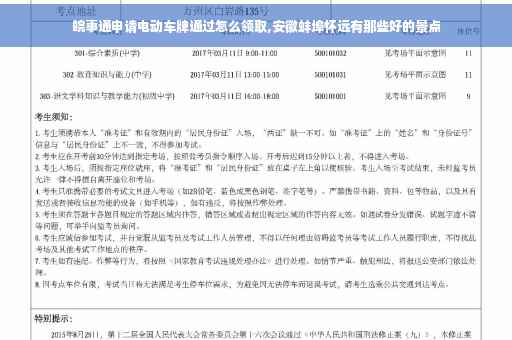 皖事通申请电动车牌通过怎么领取,安徽蚌埠怀远有那些好的景点