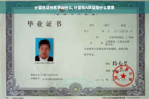 计算机证书名字叫什么,计算机A级证是什么意思