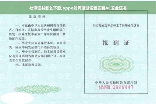 社保证书怎么下载,oppo如何通过设置安装AC安全证书