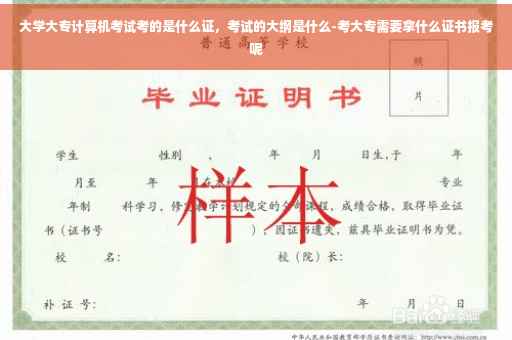 大学大专计算机考试考的是什么证，考试的大纲是什么-考大专需要拿什么证书报考呢