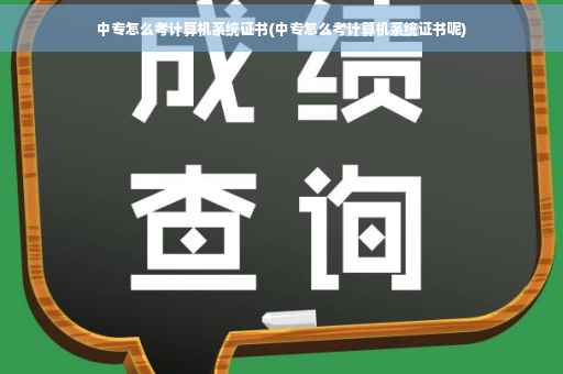 中专怎么考计算机系统证书(中专怎么考计算机系统证书呢)