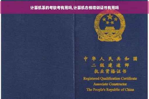 计算机系的考软考有用吗,计算机合格培训证书有用吗