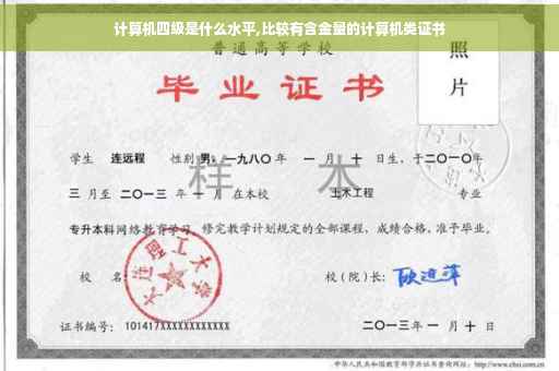 计算机四级是什么水平,比较有含金量的计算机类证书