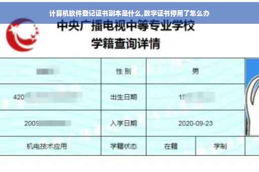 计算机软件登记证书副本是什么,数字证书停用了怎么办