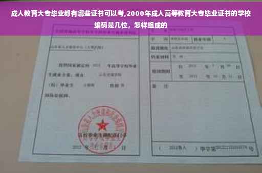 成人教育大专毕业都有哪些证书可以考,2000年成人高等教育大专毕业证书的学校编码是几位，怎样组成的
