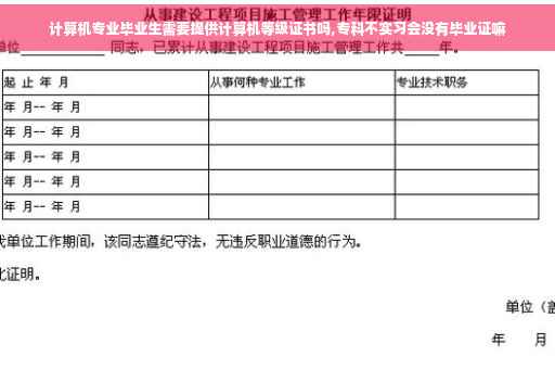 计算机专业毕业生需要提供计算机等级证书吗,专科不实习会没有毕业证嘛