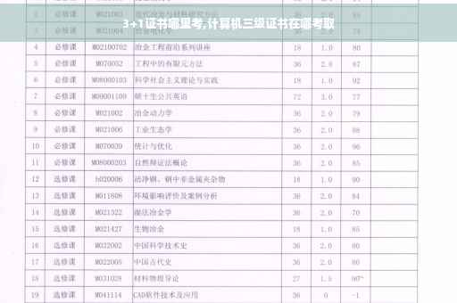 3+1证书哪里考,计算机三级证书在哪考取