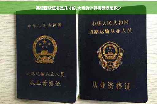 英语四级证书是几寸的,大专的计算机等级是多少