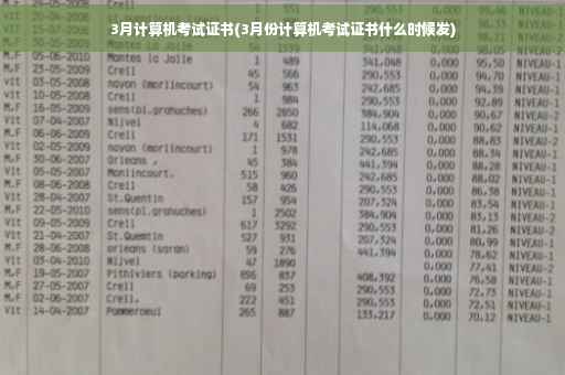 3月计算机考试证书(3月份计算机考试证书什么时候发)