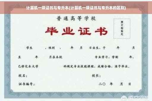 计算机一级证书与专升本(计算机一级证书与专升本的区别)