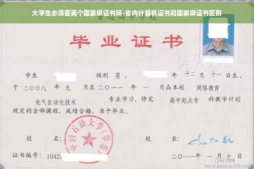 大学生必须要两个国家级证书吗-省内计算机证书和国家级证书区别