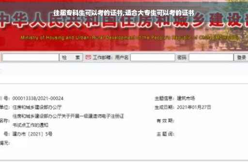往届专科生可以考的证书,适合大专生可以考的证书