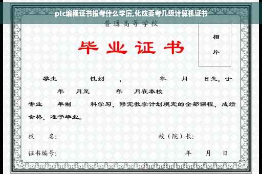 plc编程证书报考什么学历,化应要考几级计算机证书
