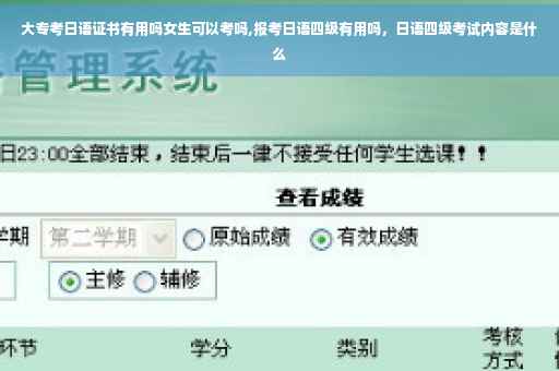 大专考日语证书有用吗女生可以考吗,报考日语四级有用吗，日语四级考试内容是什么