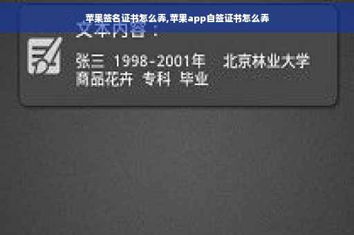 苹果签名证书怎么弄,苹果app自签证书怎么弄