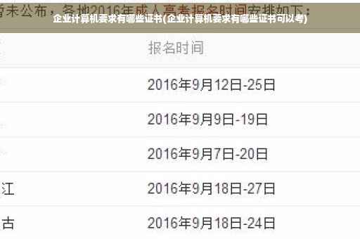 企业计算机要求有哪些证书(企业计算机要求有哪些证书可以考)