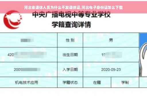 河北省退休人员为什么不发退休证,河北电子身份证怎么下载