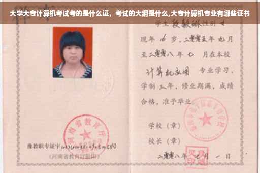 大学大专计算机考试考的是什么证，考试的大纲是什么,大专计算机专业有哪些证书