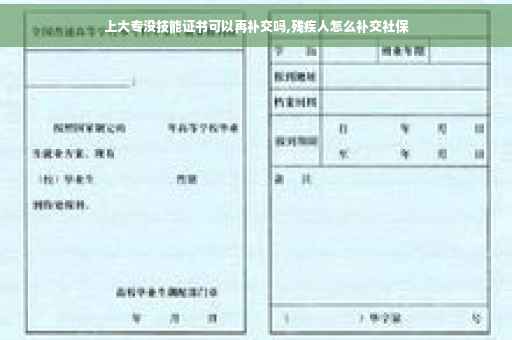 上大专没技能证书可以再补交吗,残疾人怎么补交社保