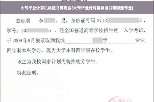 大专毕业计算机类证书有哪些(大专毕业计算机类证书有哪些专业)
