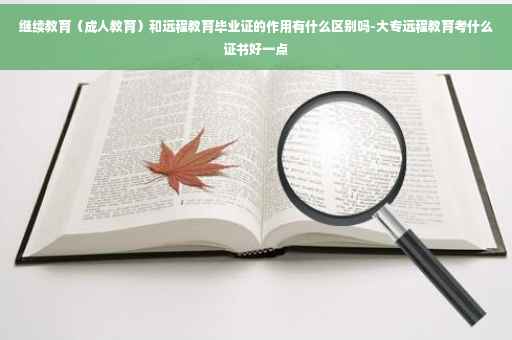 继续教育（成人教育）和远程教育毕业证的作用有什么区别吗-大专远程教育考什么证书好一点