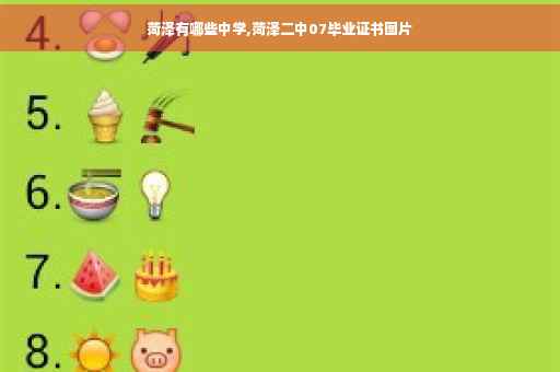 菏泽有哪些中学,菏泽二中07毕业证书图片