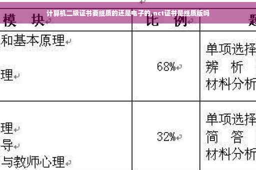 计算机二级证书要纸质的还是电子的,nct证书是纸质版吗