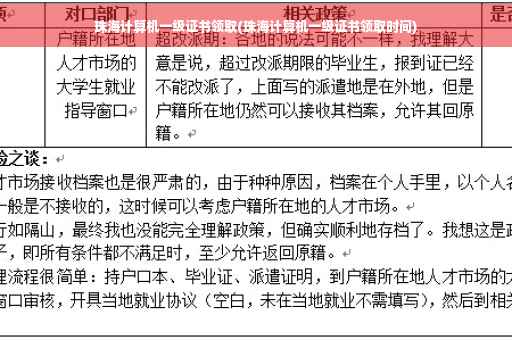 珠海计算机一级证书领取(珠海计算机一级证书领取时间)