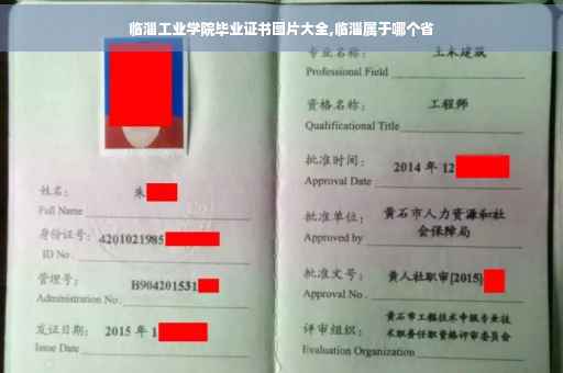 临淄工业学院毕业证书图片大全,临淄属于哪个省