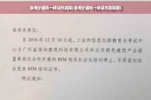 自考计算机一级证书流程(自考计算机一级证书流程图)