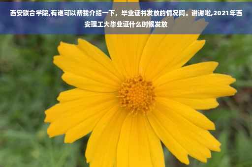 西安联合学院,有谁可以帮我介绍一下,毕业证书发放的情况阿。谢谢啦,2021年西安理工大毕业证什么时候发放 西安联合学院,有谁可以帮我介绍一下,毕业证书发放的情况阿。谢谢啦,2021年西安理工大毕业证什么时候发放