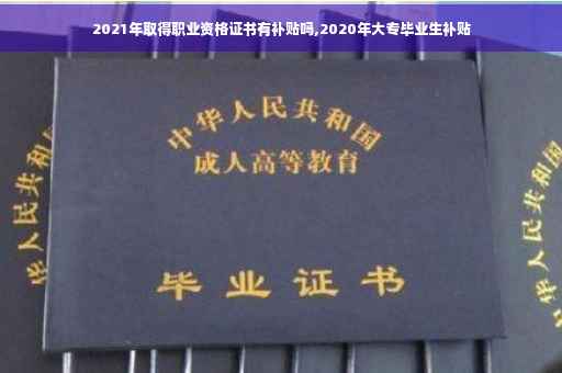 2021年取得职业资格证书有补贴吗,2020年大专毕业生补贴
