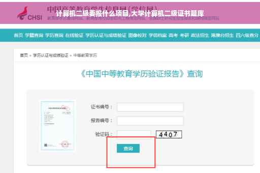 计算机二级要报什么项目,大学计算机二级证书题库