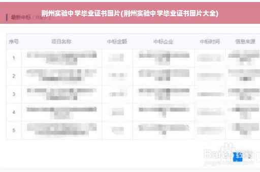 荆州实验中学毕业证书图片(荆州实验中学毕业证书图片大全)