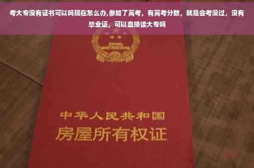 考大专没有证书可以吗现在怎么办,参加了高考，有高考分数，就是会考没过，没有毕业证，可以直接读大专吗