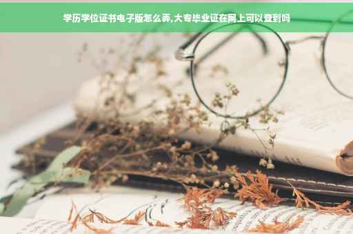 学历学位证书电子版怎么弄,大专毕业证在网上可以查到吗