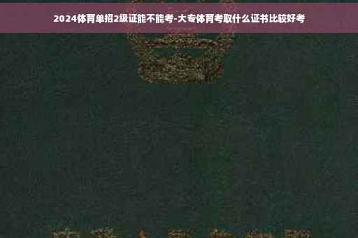 2024体育单招2级证能不能考-大专体育考取什么证书比较好考