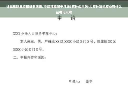 计算机职业资格证书四级/中级技能属于几级?有什么用吗-大专计算机专业有什么证书可以考