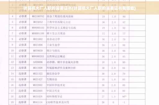 计算机大厂入职的需要证书(计算机大厂入职的需要证书有哪些)