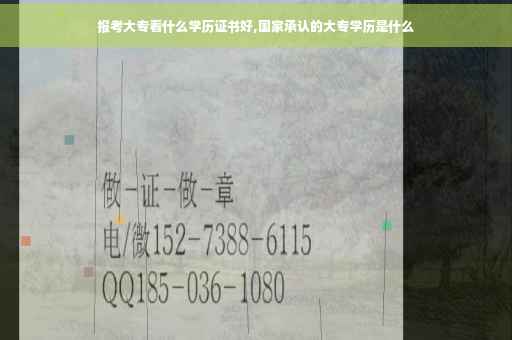 报考大专看什么学历证书好,国家承认的大专学历是什么