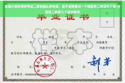 全国计算机等级考试二级有那么多科目，是不是随便过一个就能拿二级证书了呢-计算机二级拿几个证书有用