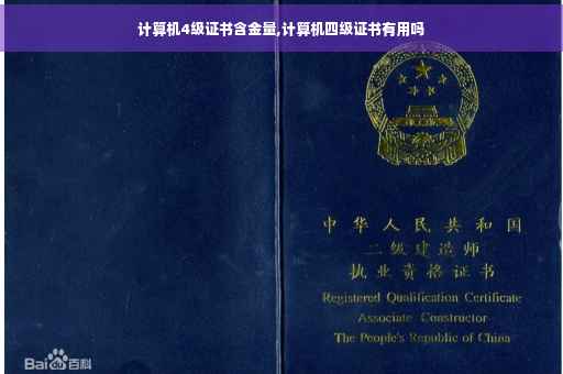 计算机4级证书含金量,计算机四级证书有用吗