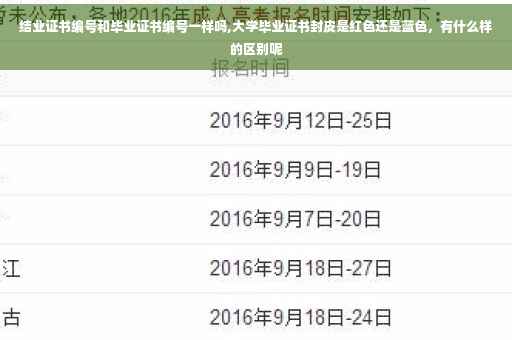 结业证书编号和毕业证书编号一样吗,大学毕业证书封皮是红色还是蓝色，有什么样的区别呢