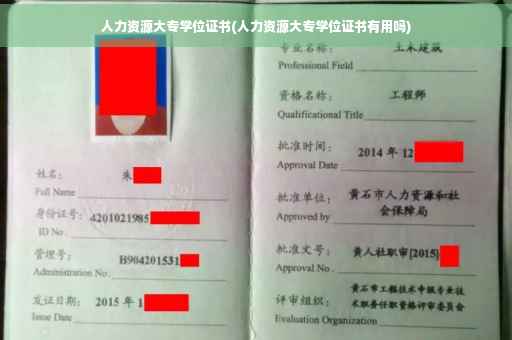 人力资源大专学位证书(人力资源大专学位证书有用吗)