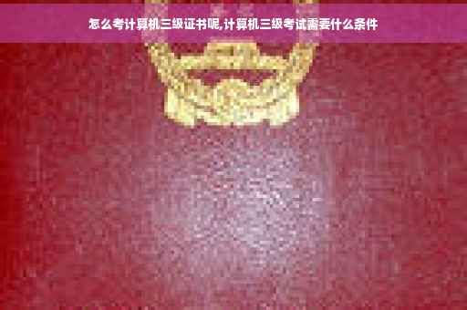 怎么考计算机三级证书呢,计算机三级考试需要什么条件