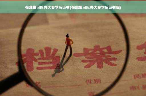 在哪里可以办大专学历证书(在哪里可以办大专学历证书呢)
